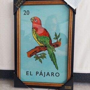 NIP Sapna Shah 12" X 18" #20 Wall Art El Pajaro mexican loteria